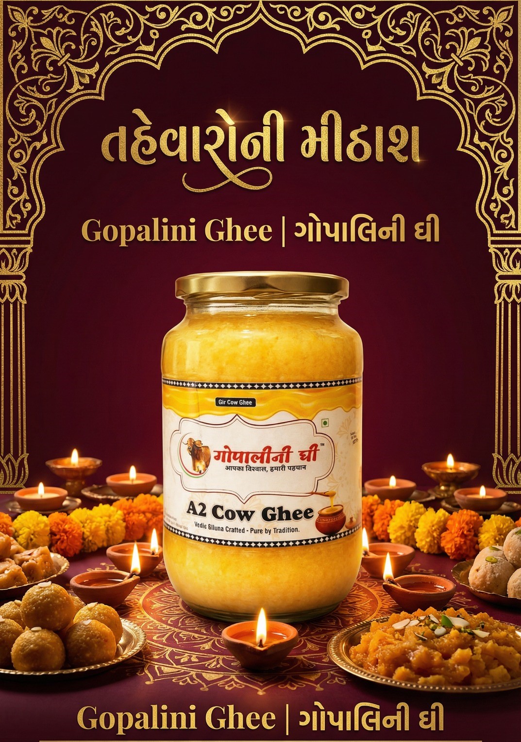 A2 Gir Cow Ghee (Bilona) – Pure Desi Ghee | Gopalini Ghee Pure A2 Gir Cow Ghee by Gopalini Ghee made using traditional bilona method, perfect for festivals and healthy cooking